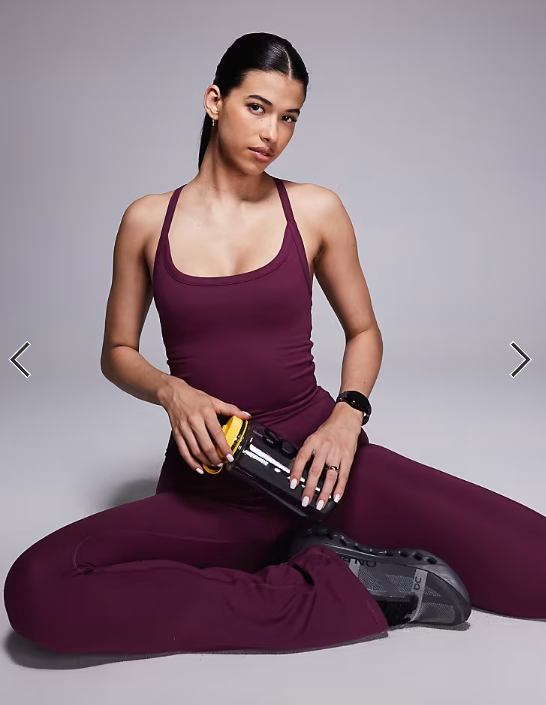 4505 Icon soft touch yoga cami with inner bra and adjustable straps in burgundy