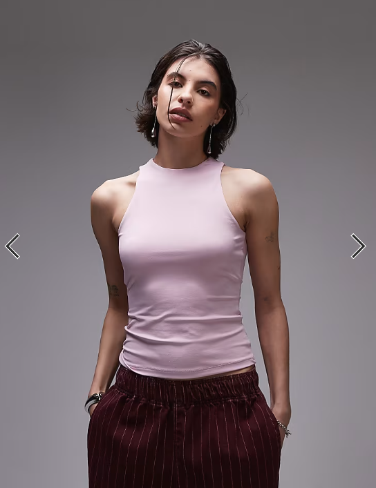 Topshop slinky tank top in pink