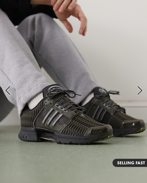 adidas Originals Climacool trainers in dark green and black