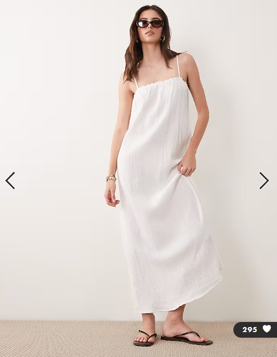 JDY Petite cheesecloth sleeveless maxi dress in white