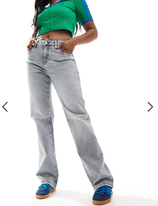 Noisy May Yolanda mid rise straight leg jeans in light grey wash