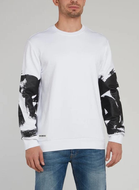 BIKKEMBERGS - WHITE PAINT PRINT SWEATSHIRT