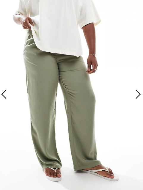 ASOS DESIGN Curve pull on trousers in olive