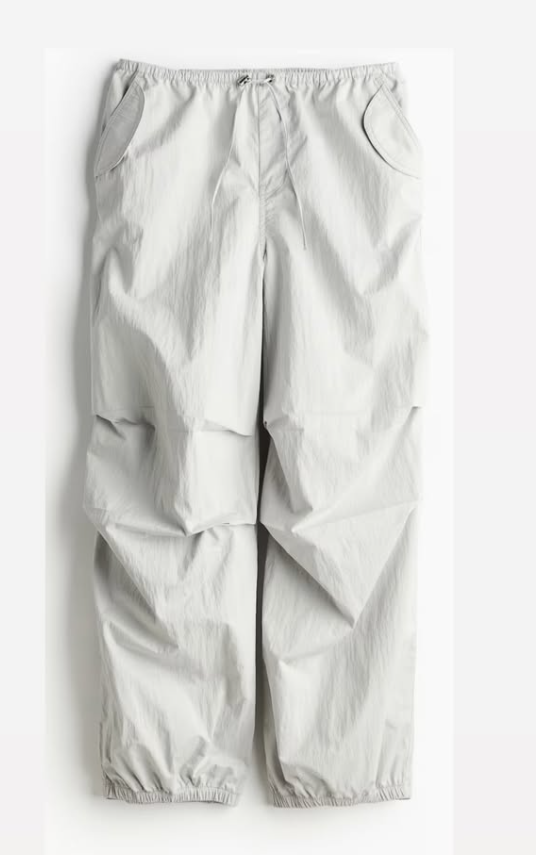 H&M - PARACHUTE PANTS - Lt Grey