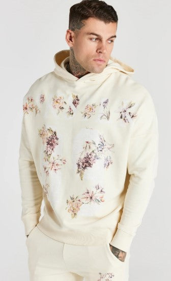 SikSilk - Ecru Faded Floral 89 Hoodie.