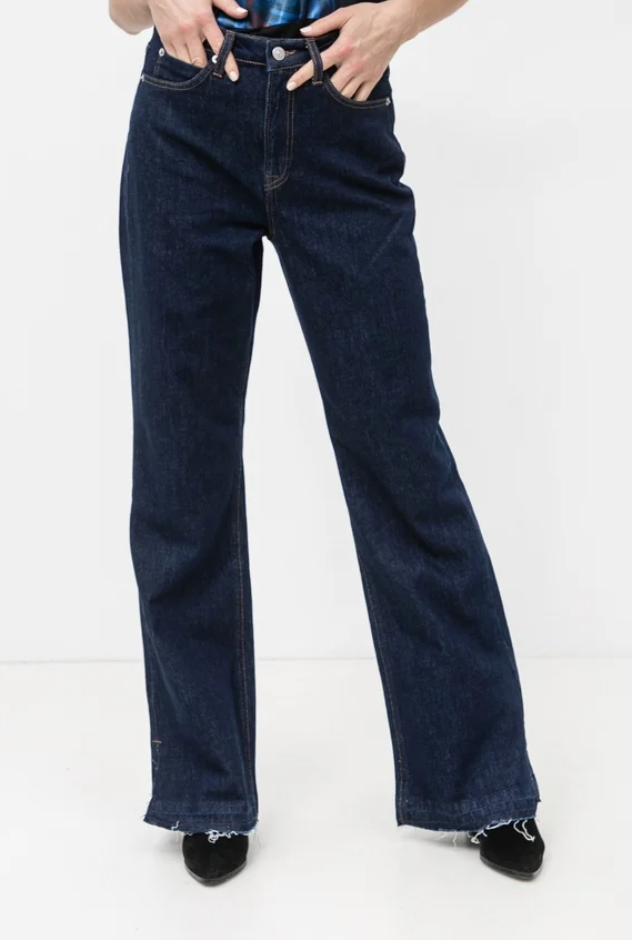 Raw Edge Slit Denim