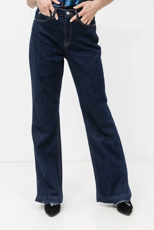 Raw Edge Slit Denim