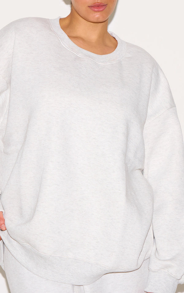 Plus Ash Grey Longline Oversized Sweatshirt