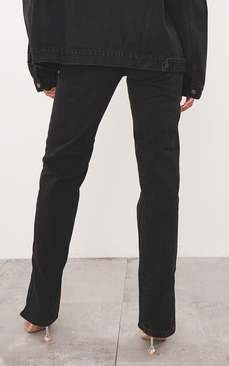 Black Split Hem Jeans