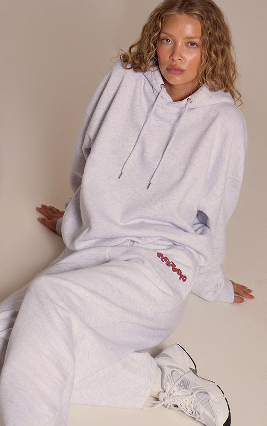 Ice Grey PLT Studio Archive Puff Print Oversized Hoodie