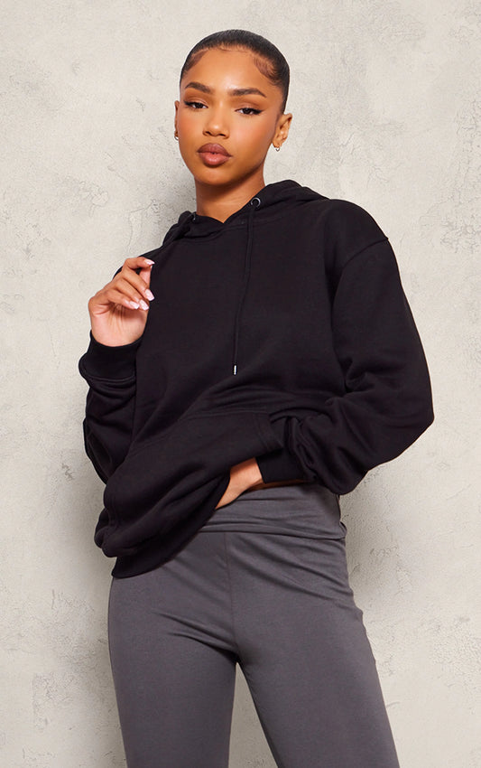 Black Oversized Fitted Hoodie