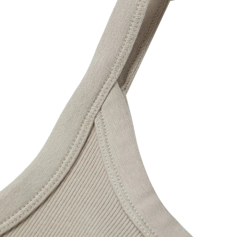 Ribbed Tank Top Light Beige