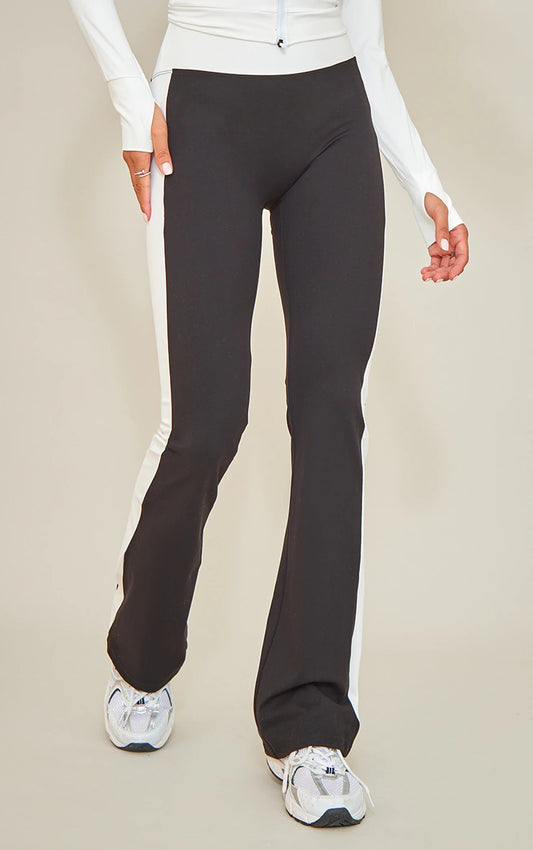 Black Sculpt Contrast Panel Yoga Pants