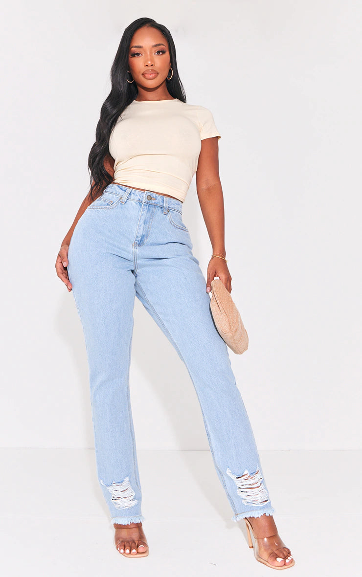 Shape Vintage Ripped Straight Leg Jeans