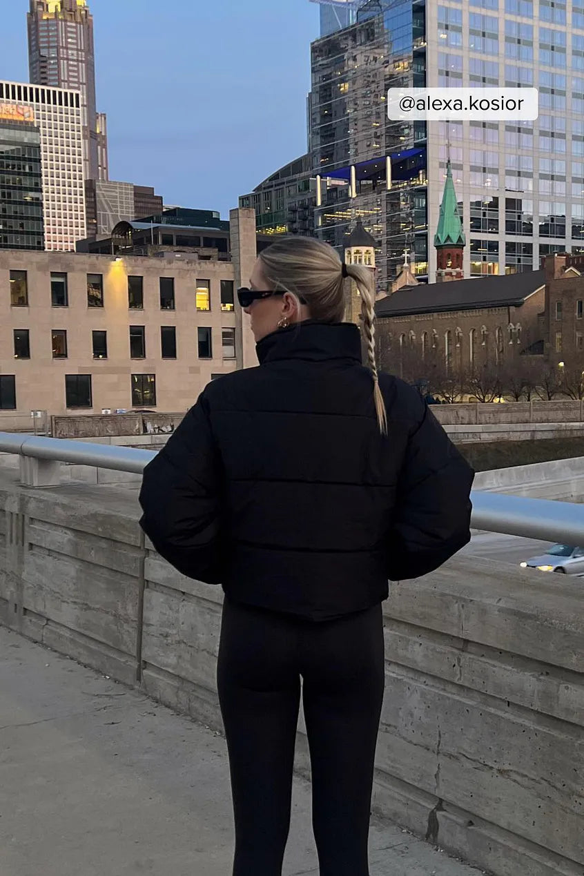 Short Padded Press Button Jacket