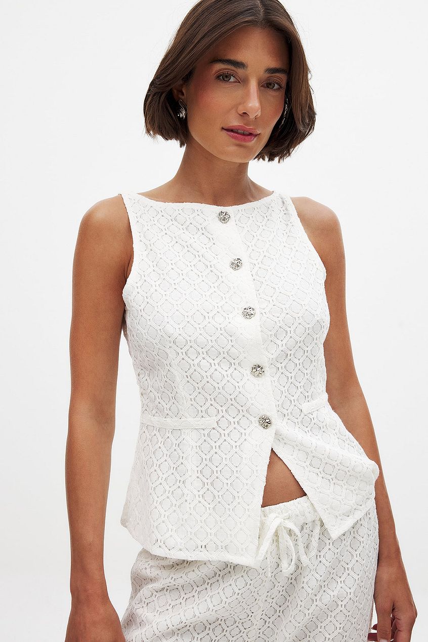 Na-kd Anglaise Button Detail Vest