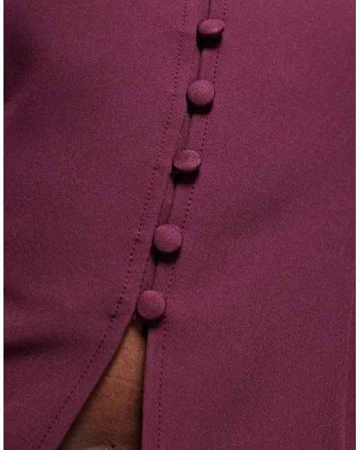 ASOS Button Front Bandeau Co-ord Top in Purple