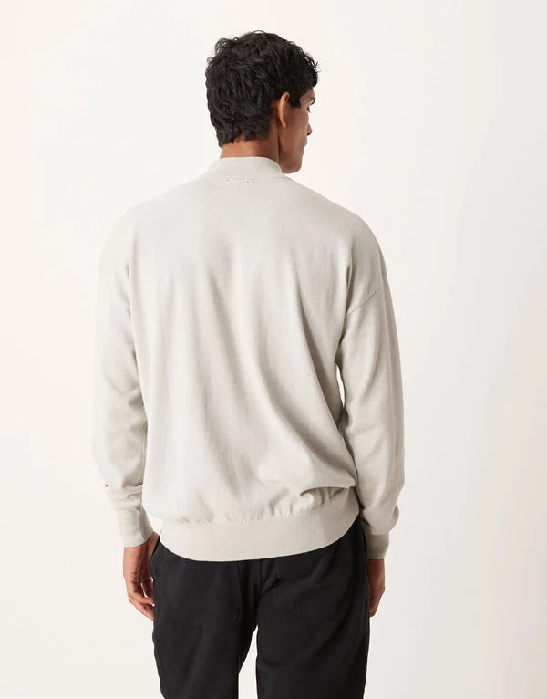 ASOS DESIGN relaxed long sleeve knitted turtle neck t-shirt in light grey marl