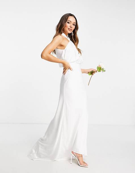 Valentina Ruched Halterneck Maxi Wedding Dress