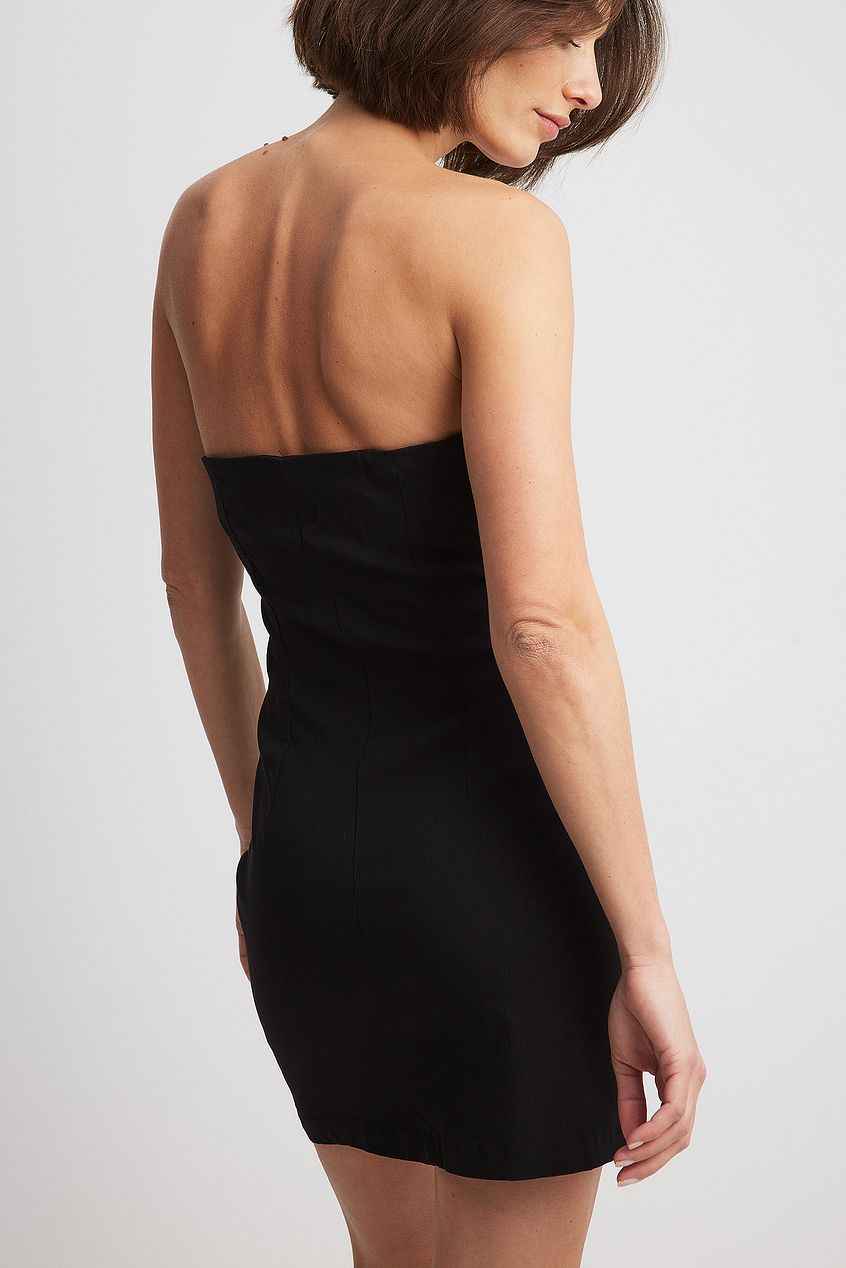 Na-kd Asymmetric Bandeau Mini Dress