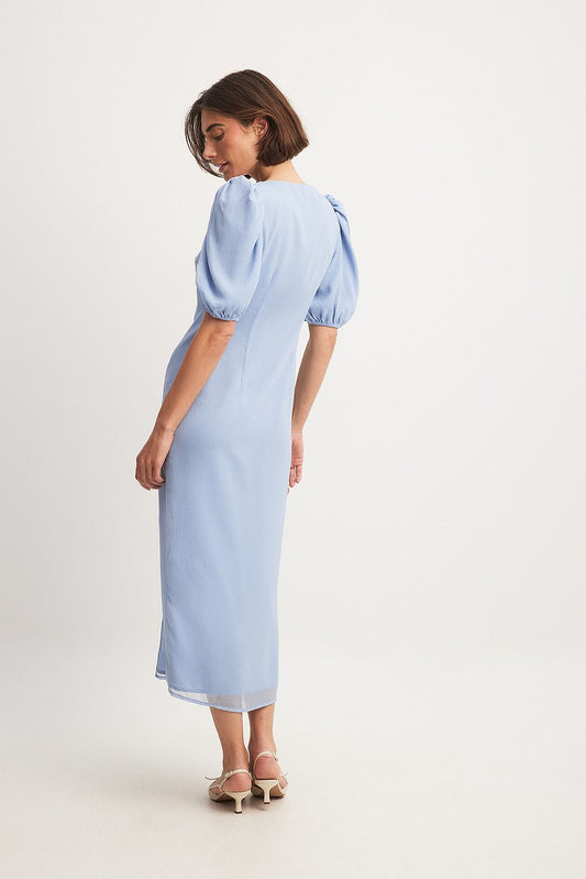Asymmetric Buttoned Midi Dress