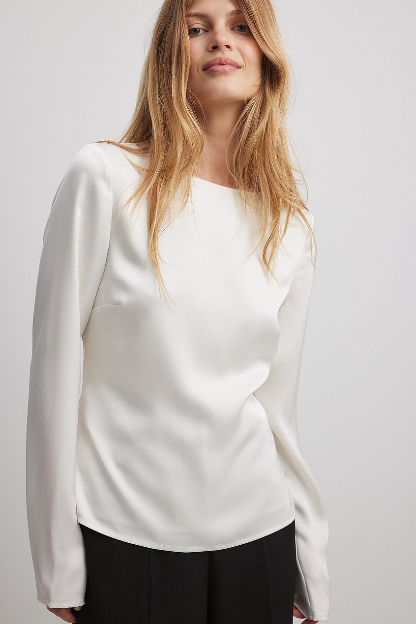 Asymmetric Open Back Blouse