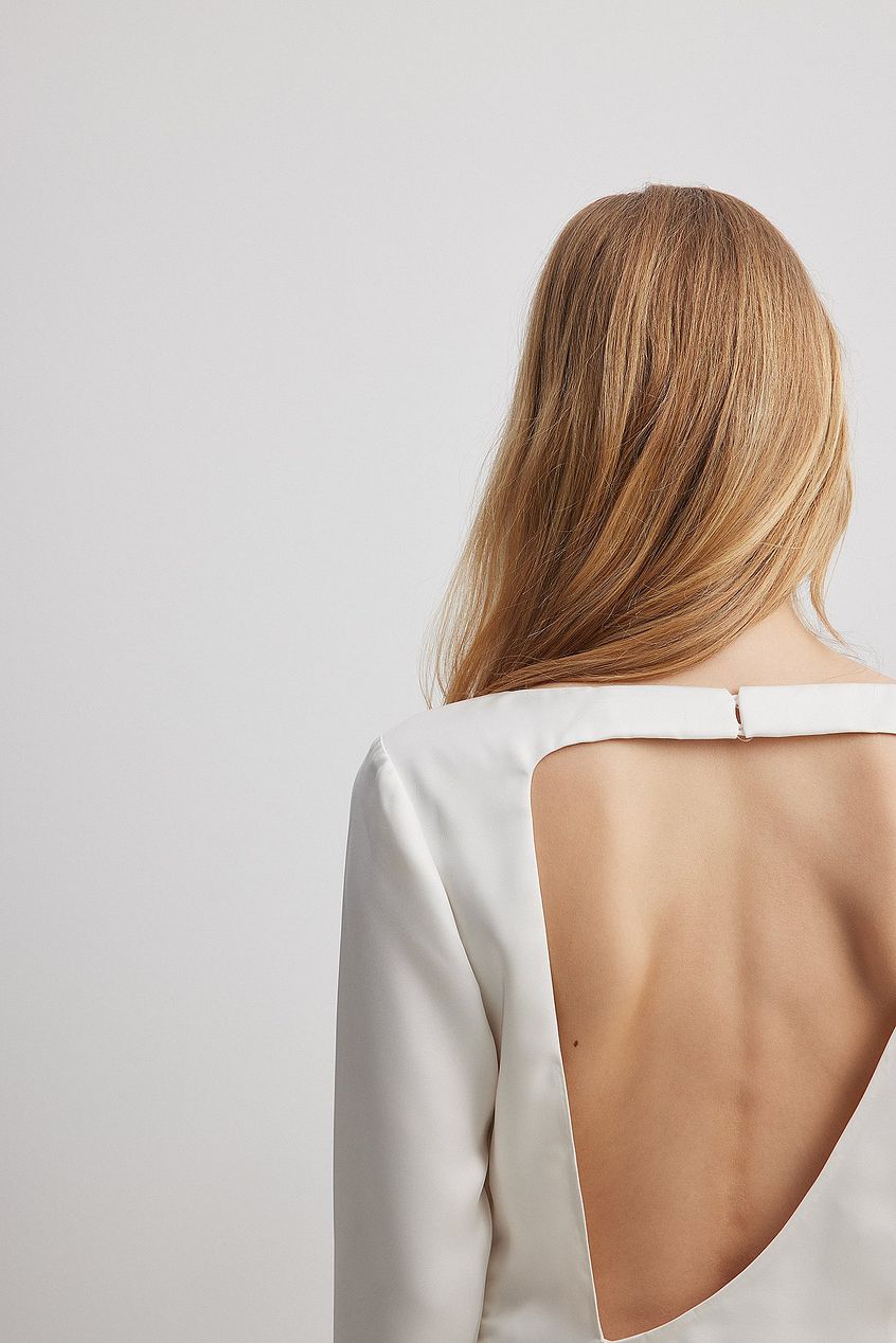 Asymmetric Open Back Blouse