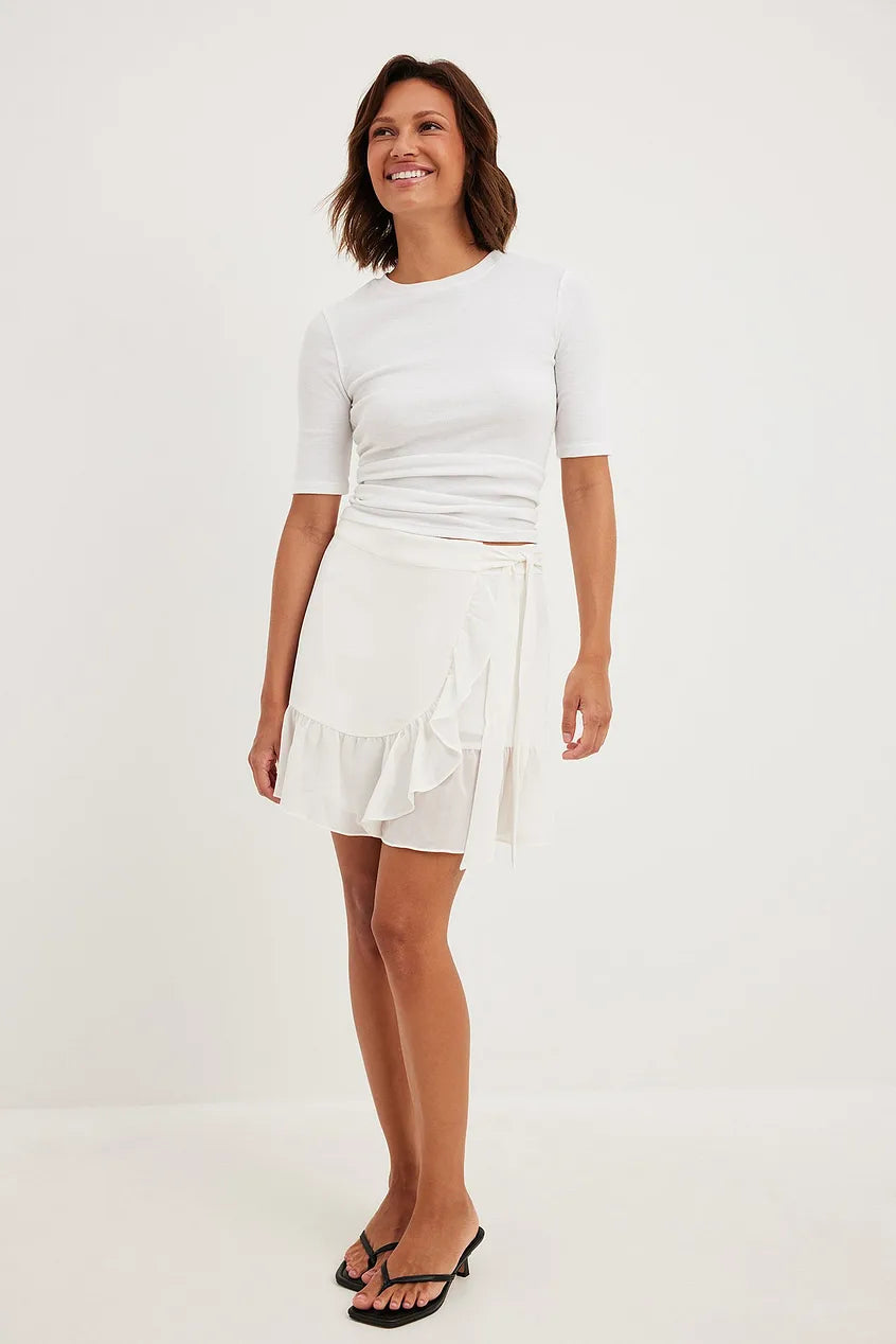 Asymmetric Frill Mini Skirt