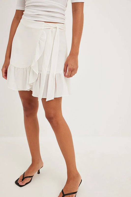 Asymmetric Frill Mini Skirt