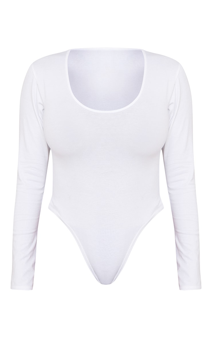 Shape White Cotton Scoop Neck Bodysuit