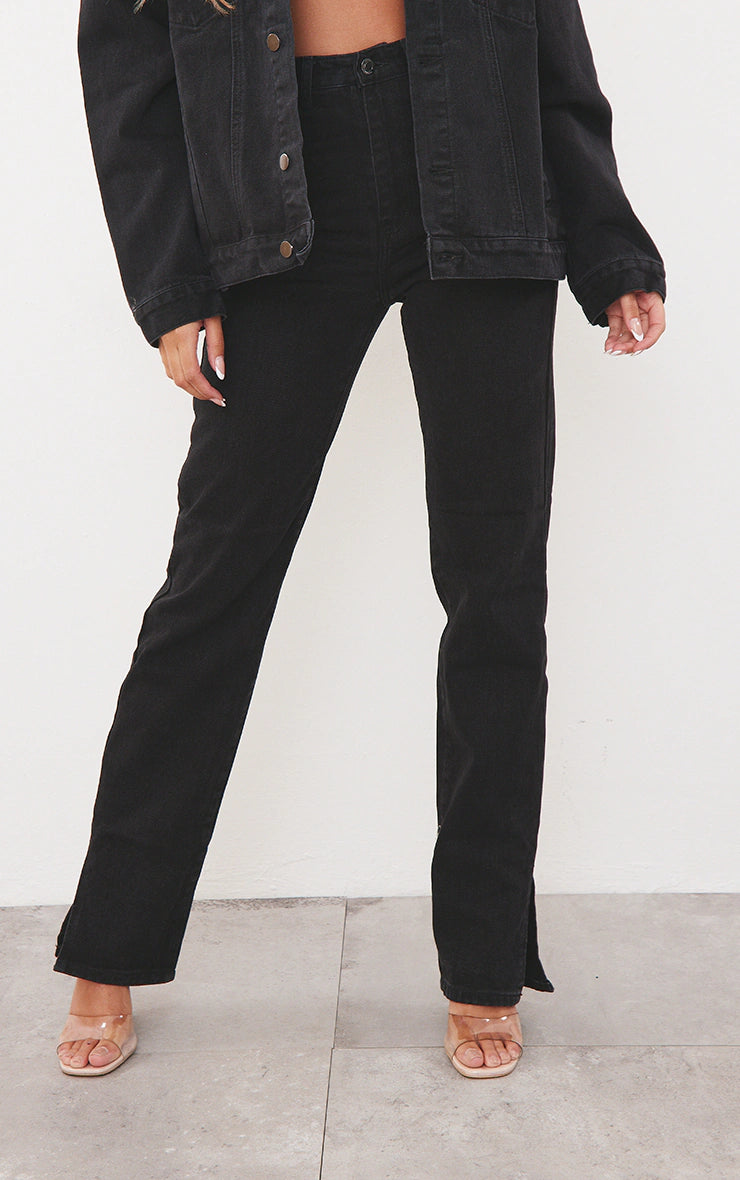 Black Split Hem Jeans