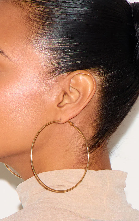 Gold 80mm Large Hoop Earrings