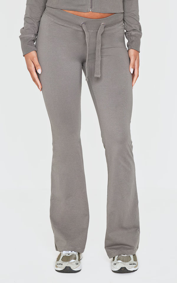 Charcoal Low Rise Skinny Flare Trousers