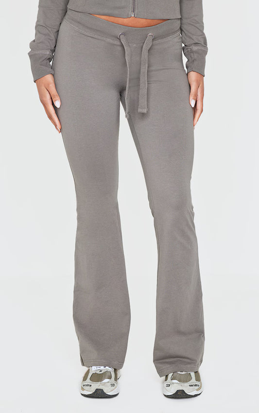 Charcoal Low Rise Skinny Flare Trousers