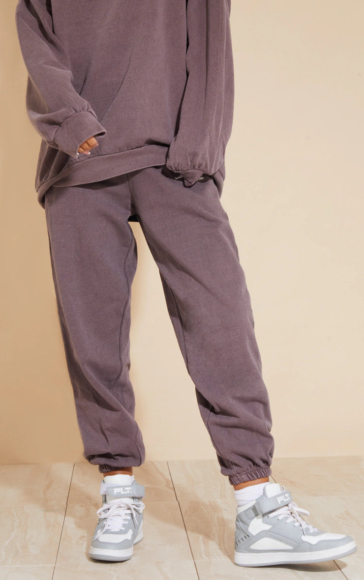 DARK BROWN SANTA MONICA WASHED EMBROIDERED SWEATPANTS