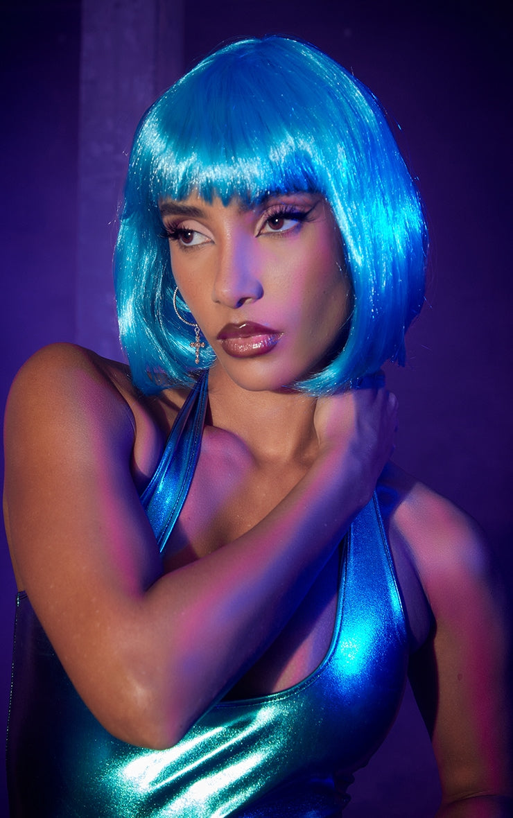 Blue Bob Wig