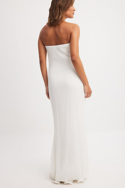 Bandeau Frill Hem Maxi Dress