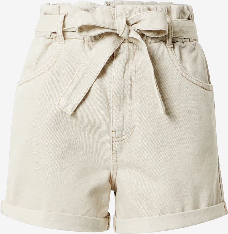 Paperbag Denim Shorts