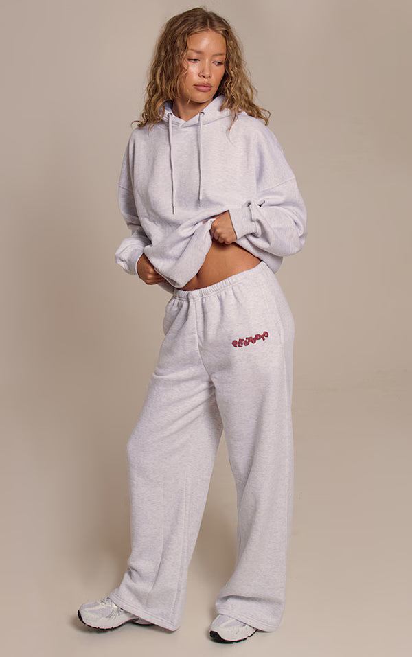 Ice Grey PLT Studio Archive Puff Print Oversized Hoodie