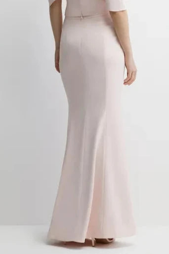 Satin Back Crepe Tailored Fishtail Bridesmaids Maxi Skirt