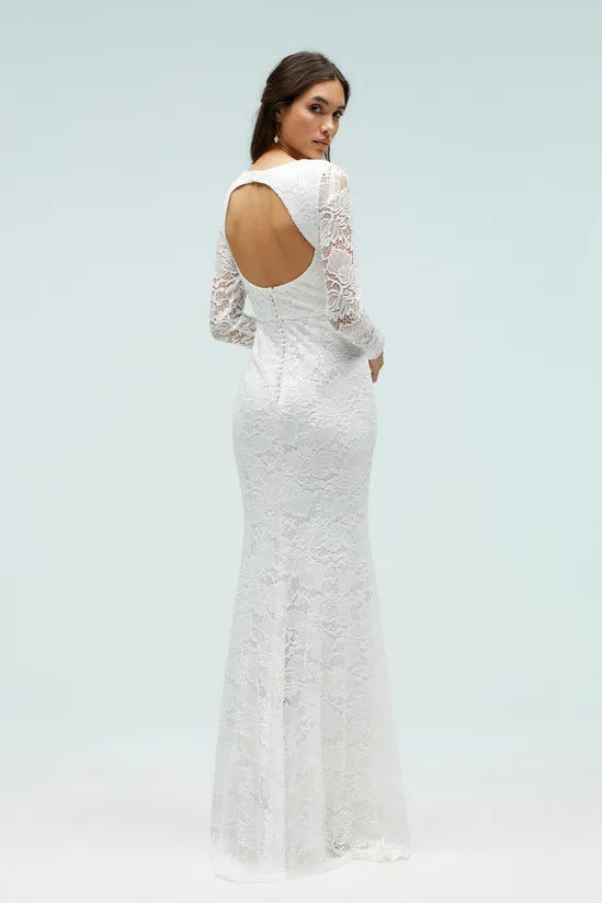 Eyelash Lace Fishtail Maxi Dress