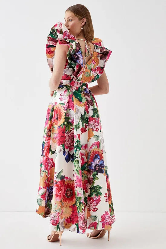 Twill Printed Midi Dress