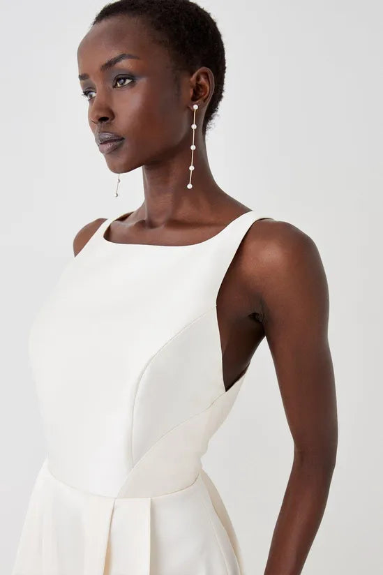 Coast Cross Back Twill Ecru Maxi Dress