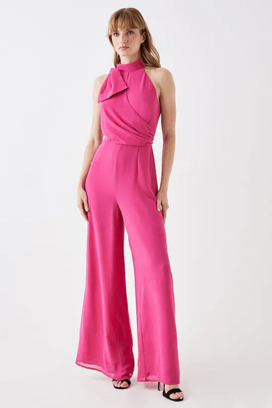 Tie Shoulder Wide Leg Jumpsuit