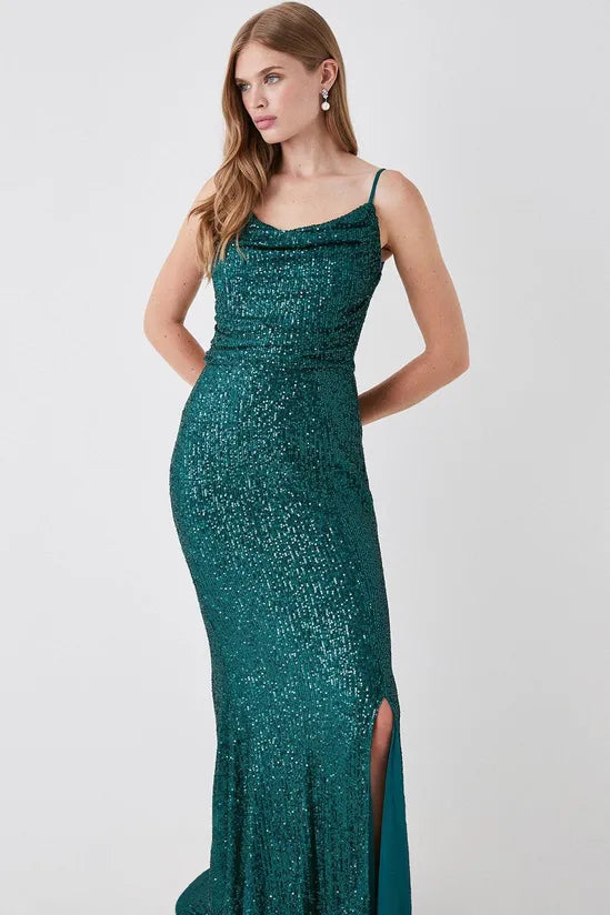 Strappy Sequin Cami Bridesmaids Maxi Dress