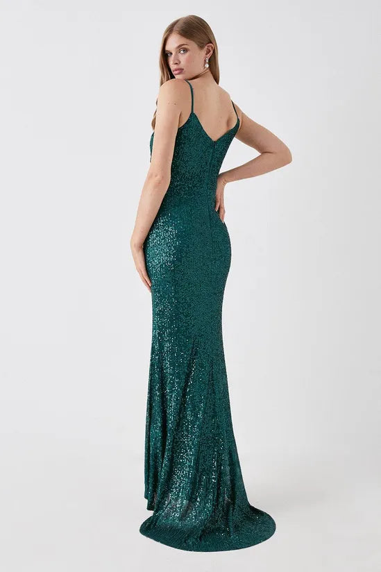 Strappy Sequin Cami Bridesmaids Maxi Dress