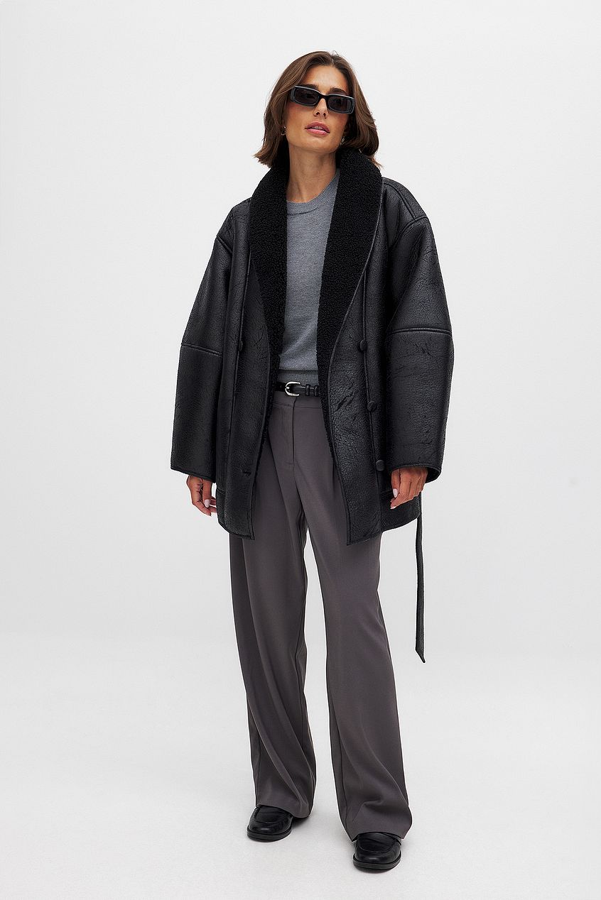 Na-kd - Belted Detail Shearling Jacket