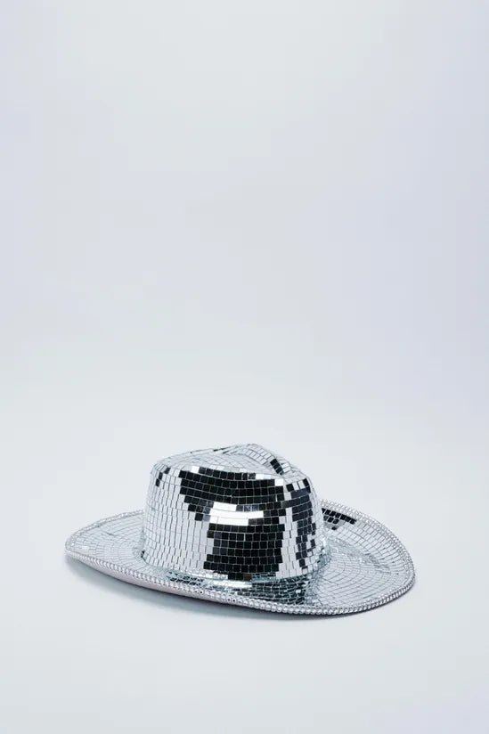 Mirror Embellished Cowboy Hat