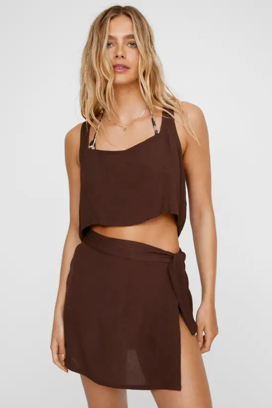 NastyGal - SET Crop Top and Mini Sarong Cover Up Set