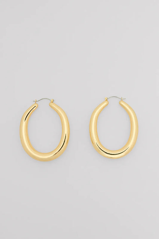 Big Oval Shaped Hoops Gold